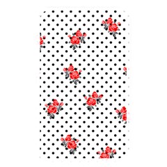 Red Vector Roses And Black Polka Dots Pattern Memory Card Reader (rectangular) by Casemiro