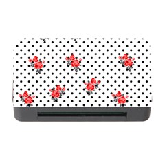 Red Vector Roses And Black Polka Dots Pattern Memory Card Reader With Cf by Casemiro