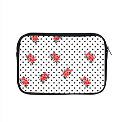 Red Vector Roses And Black Polka Dots Pattern Apple Macbook Pro 15  Zipper Case by Casemiro