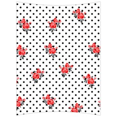 Red Vector Roses And Black Polka Dots Pattern Back Support Cushion by Casemiro