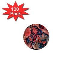 Abstract Marbling 1  Mini Buttons (100 Pack)  by kaleidomarblingart