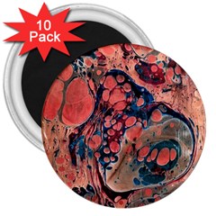 Abstract Marbling 3  Magnets (10 Pack)  by kaleidomarblingart