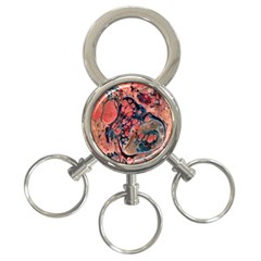 Abstract Marbling 3-ring Key Chain by kaleidomarblingart