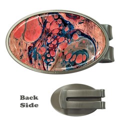 Abstract Marbling Money Clips (oval)  by kaleidomarblingart