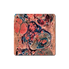 Abstract Marbling Square Magnet by kaleidomarblingart