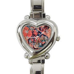 Abstract Marbling Heart Italian Charm Watch by kaleidomarblingart