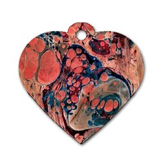 Abstract Marbling Dog Tag Heart (two Sides)