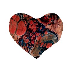 Abstract Marbling Standard 16  Premium Heart Shape Cushions by kaleidomarblingart