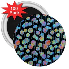 Multi-colored Circles 3  Magnets (100 pack)