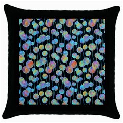 Multi-colored Circles Throw Pillow Case (Black)