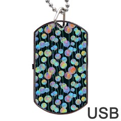 Multi-colored Circles Dog Tag Usb Flash (one Side) by SychEva