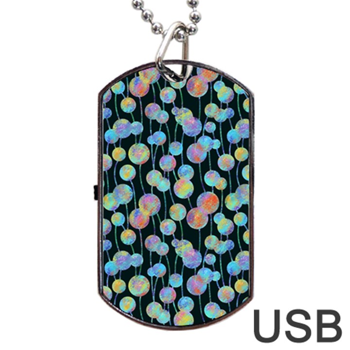 Multi-colored Circles Dog Tag USB Flash (Two Sides)