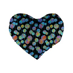 Multi-colored Circles Standard 16  Premium Heart Shape Cushions