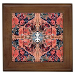 Abstract Marbled Patterns Framed Tile by kaleidomarblingart