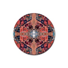 Abstract Marbled Patterns Rubber Coaster (round)  by kaleidomarblingart