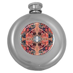 Abstract Marbled Patterns Round Hip Flask (5 Oz) by kaleidomarblingart