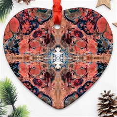 Abstract Marbled Patterns Heart Ornament (two Sides) by kaleidomarblingart