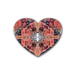 Abstract Marbled Patterns Heart Coaster (4 Pack)  by kaleidomarblingart