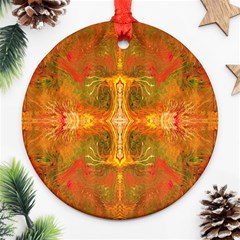 Red Flames Ornament (round) by kaleidomarblingart