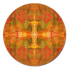 Red Flames Magnet 5  (round)