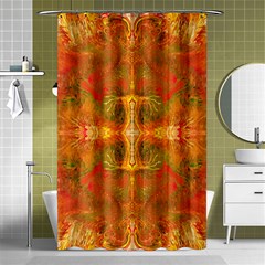 Red Flames Shower Curtain 48  X 72  (small)  by kaleidomarblingart