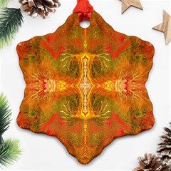 Red Flames Snowflake Ornament (two Sides) by kaleidomarblingart