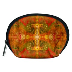 Red Flames Accessory Pouch (medium) by kaleidomarblingart