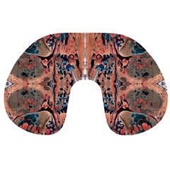 Abstract Marbling Art Travel Neck Pillow by kaleidomarblingart