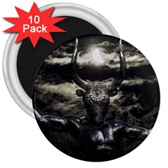 Creepy Mythological Artwork Collage 3  Magnets (10 Pack) 