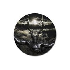 Creepy Mythological Artwork Collage Magnet 3  (round) by dflcprintsclothing