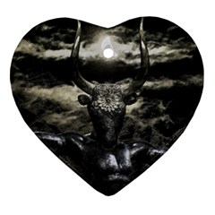 Creepy Mythological Artwork Collage Heart Ornament (two Sides) by dflcprintsclothing