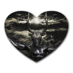 Creepy Mythological Artwork Collage Heart Mousepads by dflcprintsclothing