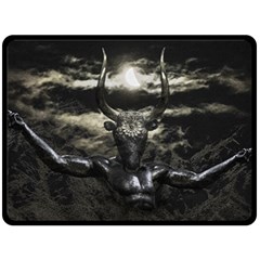 Creepy Mythological Artwork Collage Fleece Blanket (large)  by dflcprintsclothing