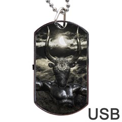 Creepy Mythological Artwork Collage Dog Tag Usb Flash (one Side) by dflcprintsclothing