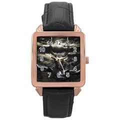 Creepy Mythological Artwork Collage Rose Gold Leather Watch  by dflcprintsclothing