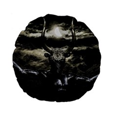 Creepy Mythological Artwork Collage Standard 15  Premium Flano Round Cushions by dflcprintsclothing