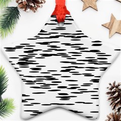 Black And White Abstract Pattern, Ovals Star Ornament (two Sides)