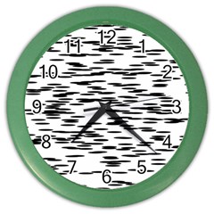 Black And White Abstract Pattern, Ovals Color Wall Clock by Casemiro