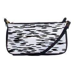 Black And White Abstract Pattern, Ovals Shoulder Clutch Bag by Casemiro