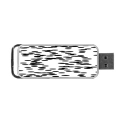 Black And White Abstract Pattern, Ovals Portable Usb Flash (two Sides) by Casemiro