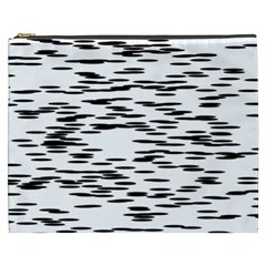 Black And White Abstract Pattern, Ovals Cosmetic Bag (xxxl)