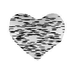 Black And White Abstract Pattern, Ovals Standard 16  Premium Heart Shape Cushions by Casemiro