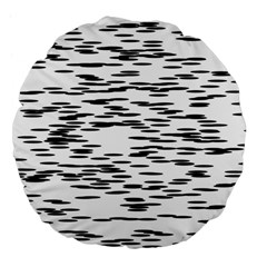 Black And White Abstract Pattern, Ovals Large 18  Premium Flano Round Cushions