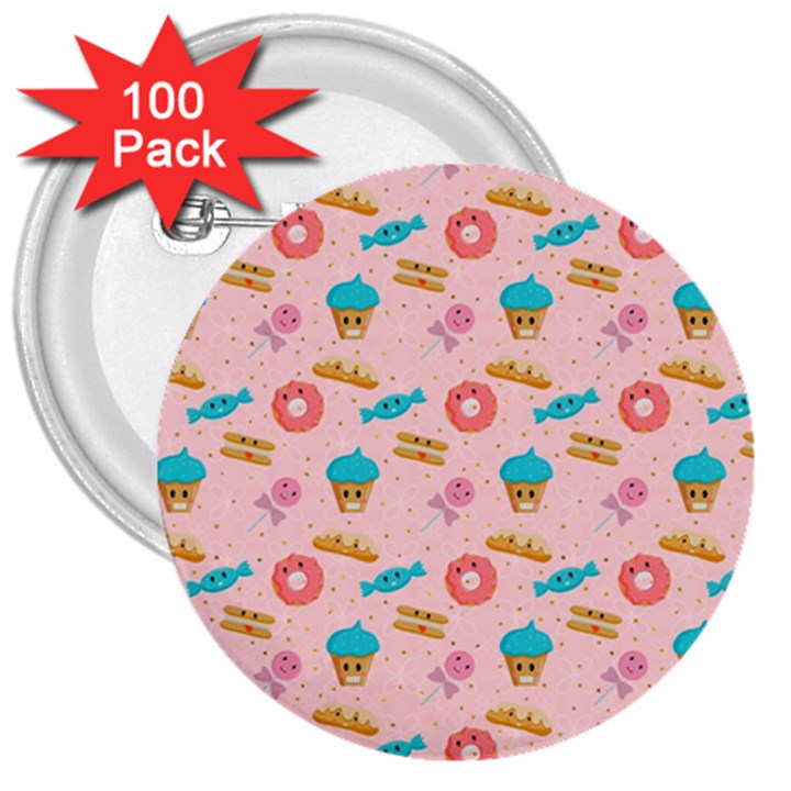 Funny Sweets With Teeth 3  Buttons (100 pack) 