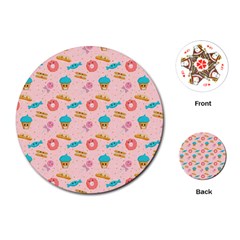 Funny Sweets With Teeth Playing Cards Single Design (round) by SychEva