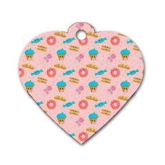 Funny Sweets With Teeth Dog Tag Heart (two Sides) by SychEva