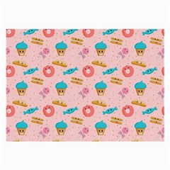 Funny Sweets With Teeth Large Glasses Cloth by SychEva