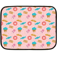 Funny Sweets With Teeth Fleece Blanket (mini) by SychEva