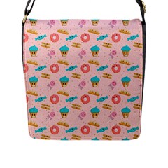 Funny Sweets With Teeth Flap Closure Messenger Bag (l) by SychEva