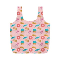 Funny Sweets With Teeth Full Print Recycle Bag (m) by SychEva